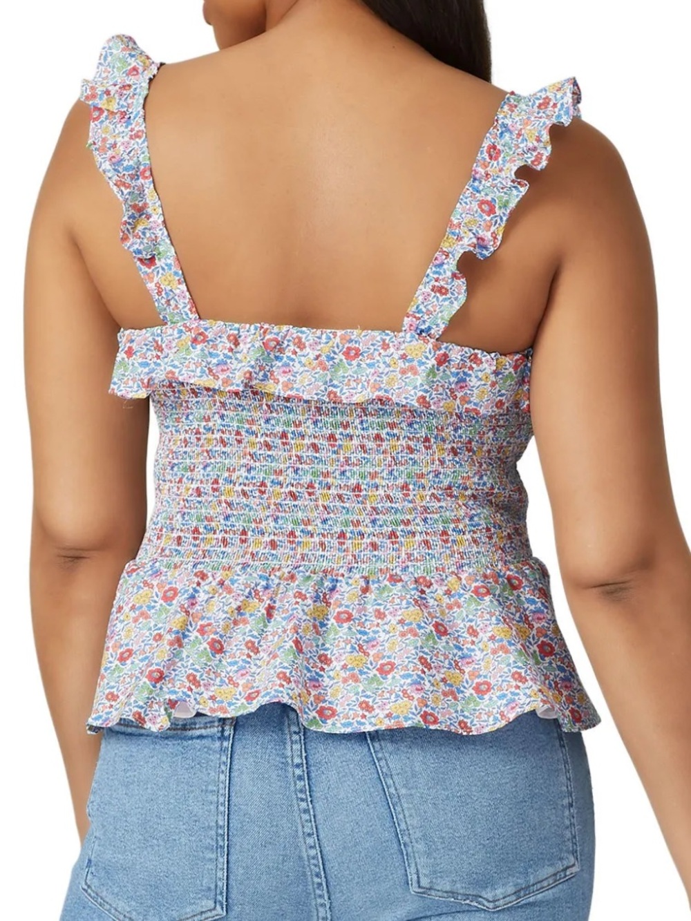J. Crew Floral Smocked Ruffle Tank - Picture 11 of 12